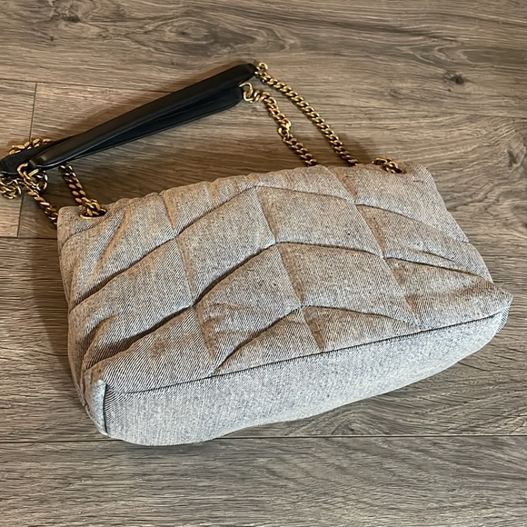 Saint Laurent Puffer Denim Shoulder Bag - Picture 4 of 5